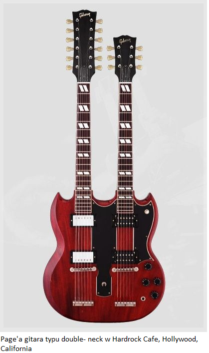 Pagea gitara typu double neck w Hardrock Cafe Hollywood California